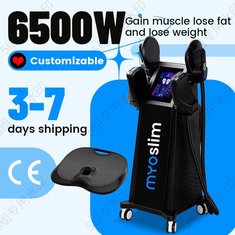 Máquina de Escultura Corporal MYOslim 6500W EMS - Terapia Electromagnética para Adelgazar Grasa y Estimular Músculos para Fitness y Moldeamiento Corporal