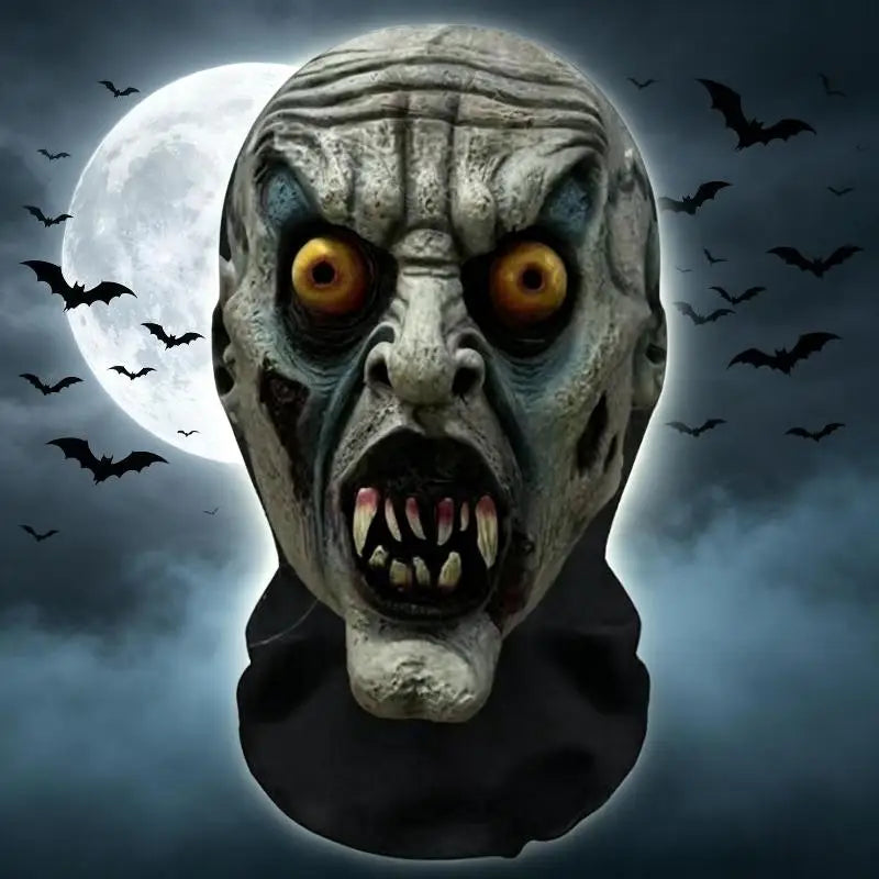 1 unidad de cubrecabeza con estampado de calavera de Halloween, máscara facial transpirable y protectora contra el sol con visibilidad, cubrecabeza para fiestas y festivales