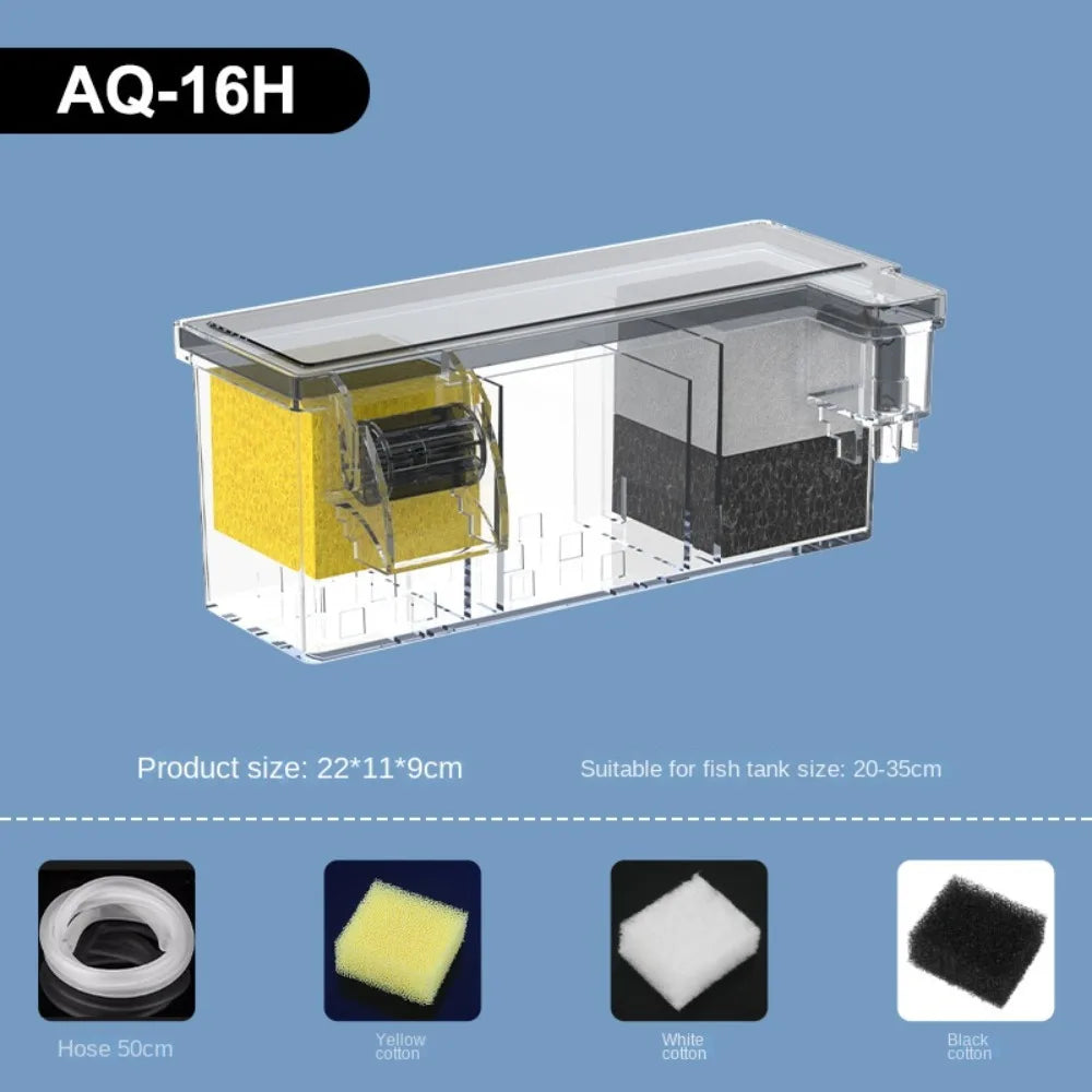 Wall Mounted Fish Tank Built-in Silent Waterfall Filter Box Circulating With Water Pump Circulating Water Purifier for Home