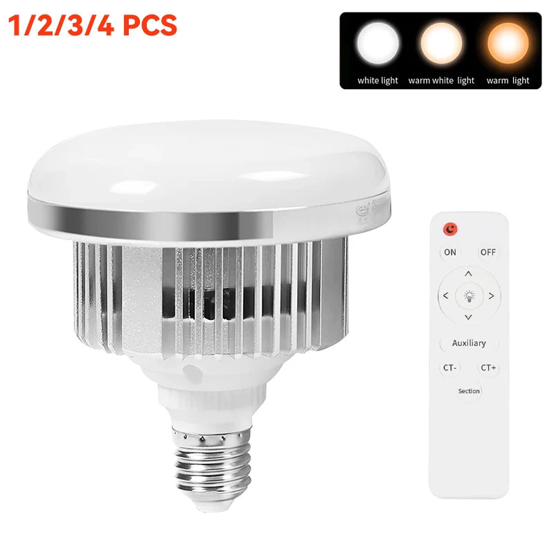 Bombillas de iluminación fotográfica LED de 65W, lámpara Base E27 con Control remoto, bombilla de luz diurna regulable para Softbox de estudio fotográfico