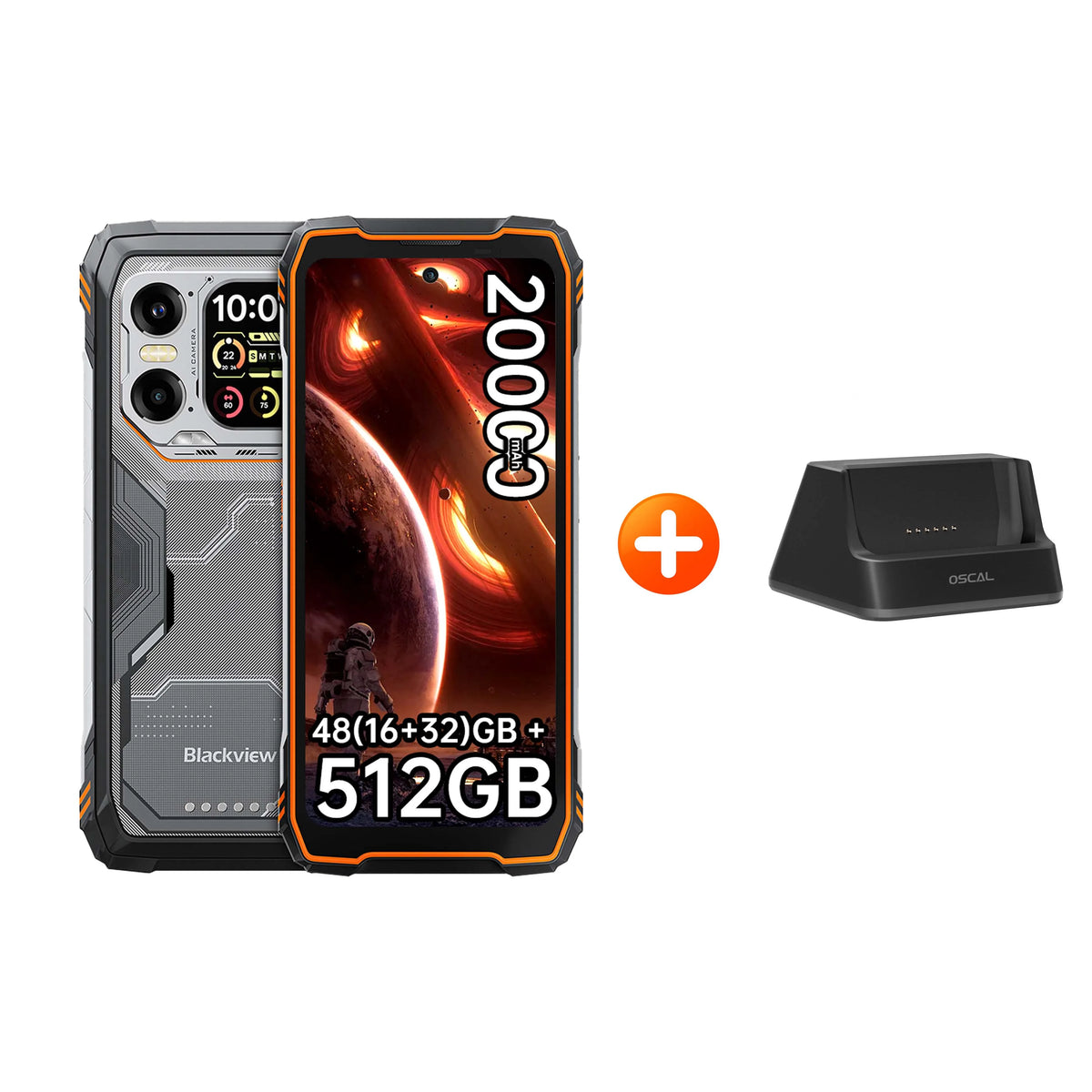 Smartphone rugerizado Blackview XPLORE 1 [Sin cargador UE] 5G 20000mAh 45W 48(16+32)GB + 512GB 6,78'' 2,4K Android 15