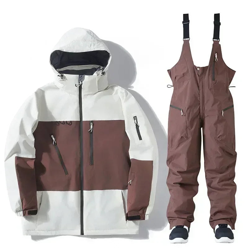 Suites de esquí, ropa deportiva para Snowboard de invierno, conjuntos de nieve para mujer, monos cálidos impermeables, ropa de esquí holgada para exteriores, monos para hombre 2025