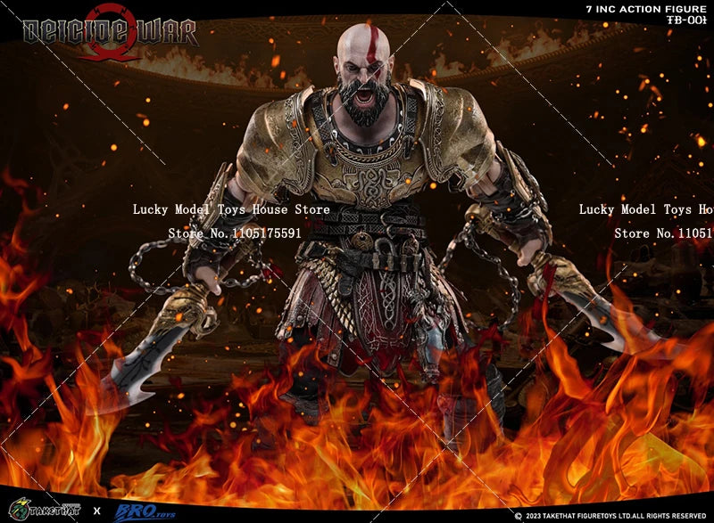 TB-001 Figura de acción de Kratos de 7 pulgadas, colección God Slayer, diseño de cuerpo móvil delicado, figura de soldado TAKETHAT&brotoys a escala 1/10, regalo