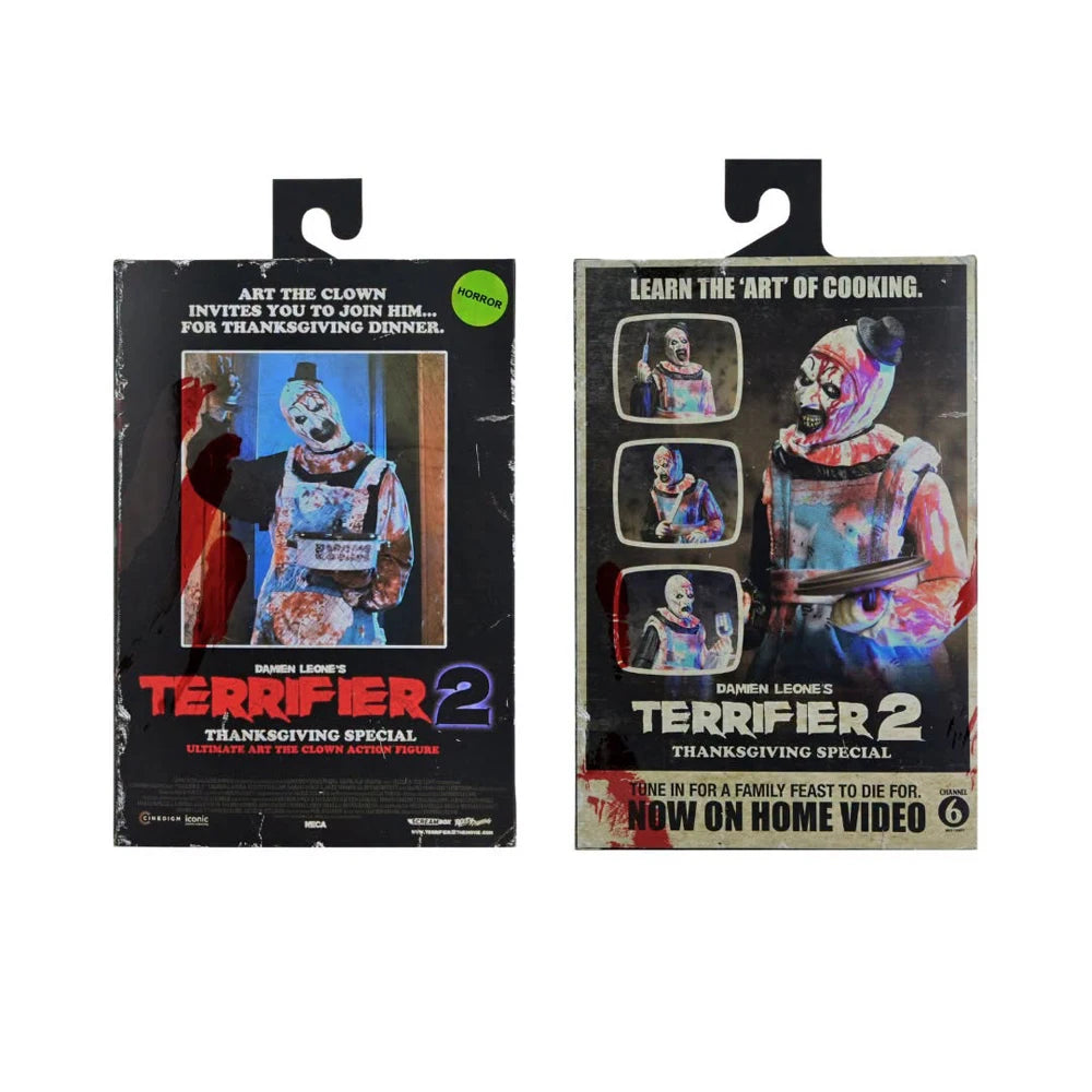 NECA Toys Terrifier 2 - Ultimate Thanksgiving Art the Clown, Figura de Acción a Escala de 7 Pulgadas, Modelo de Muñeco, Kit de Garaje