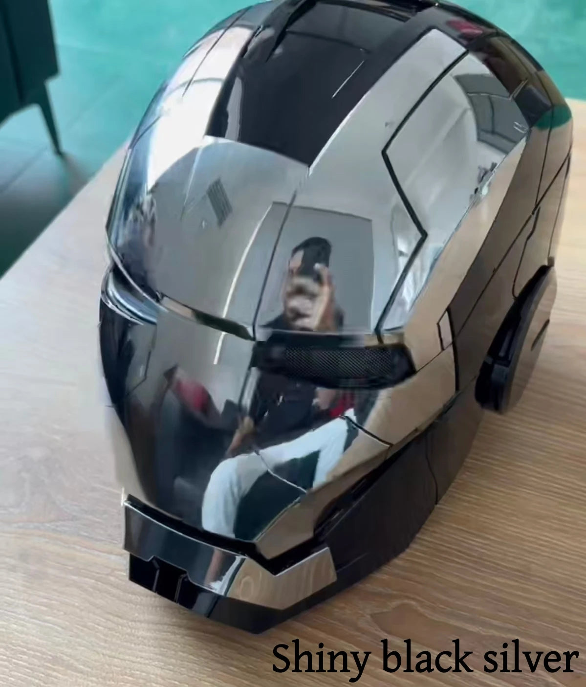 Casco de Iron Man MK5 Negro y Dorado, Los Vengadores, Escala 1/1, Casco Transformable con Activación por Voz, Colección Eléctrica Decorativa para Regalo
