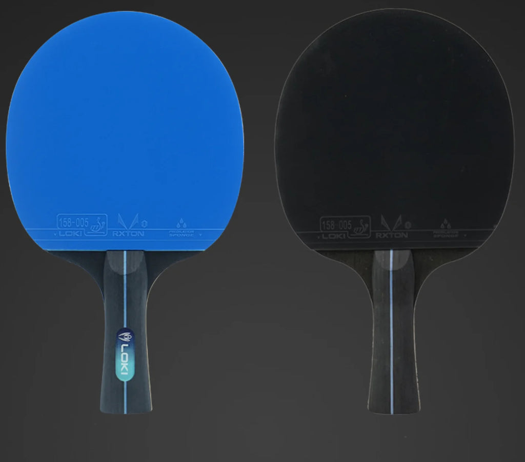 Raqueta de tenis LOKI K5000 FL con mango largo, raquetas de Ping Pong para entretenimiento en el hogar con goma de Ping Pong de Color azul