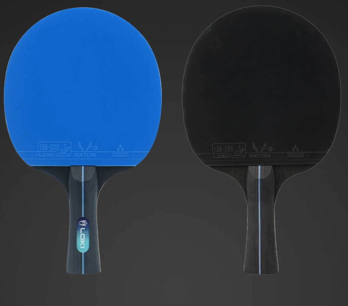 Raqueta de tenis LOKI K5000 FL con mango largo, raquetas de Ping Pong para entretenimiento en el hogar con goma de Ping Pong de Color azul