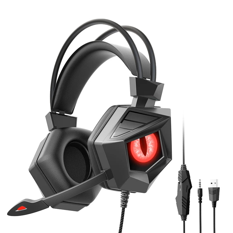Professional Wired Gaming Headphones With Microphone Led Light For Computer PS4 PS5 Xbox Bass Stereo PC Gaming Headset Gifts