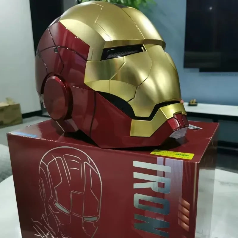 Casco de Iron Man Mk5, Casco de Bumblebee Optimus Prime, Casco Usable 1:1, Máscara con Control por Voz, Figura de Acción, Base Bluetooth, Ojos con Luz