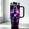 Vaso Térmico de Acero Inoxidable de 40 Onzas con Diseño de Iron Man, Taza de Viaje con Asa y Pajita para Uso Diario