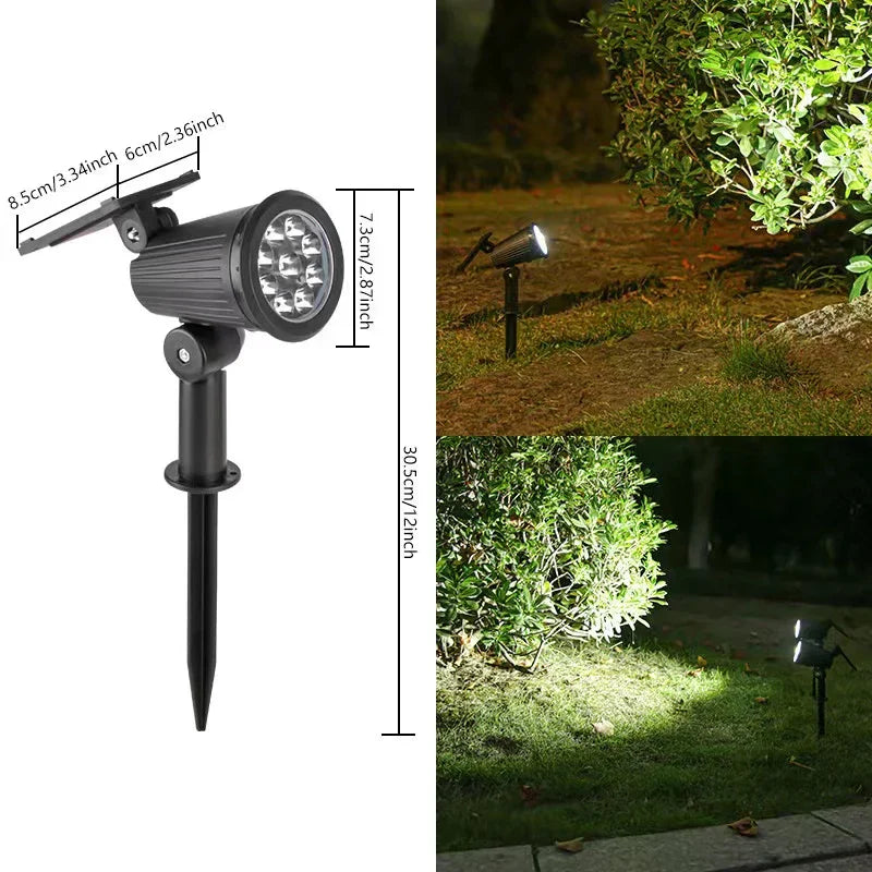 Luces solares de paisaje, foco ajustable de 9 LED para pared o suelo, iluminación exterior impermeable IP65 para jardín, patio y camino, 1-4 unidades