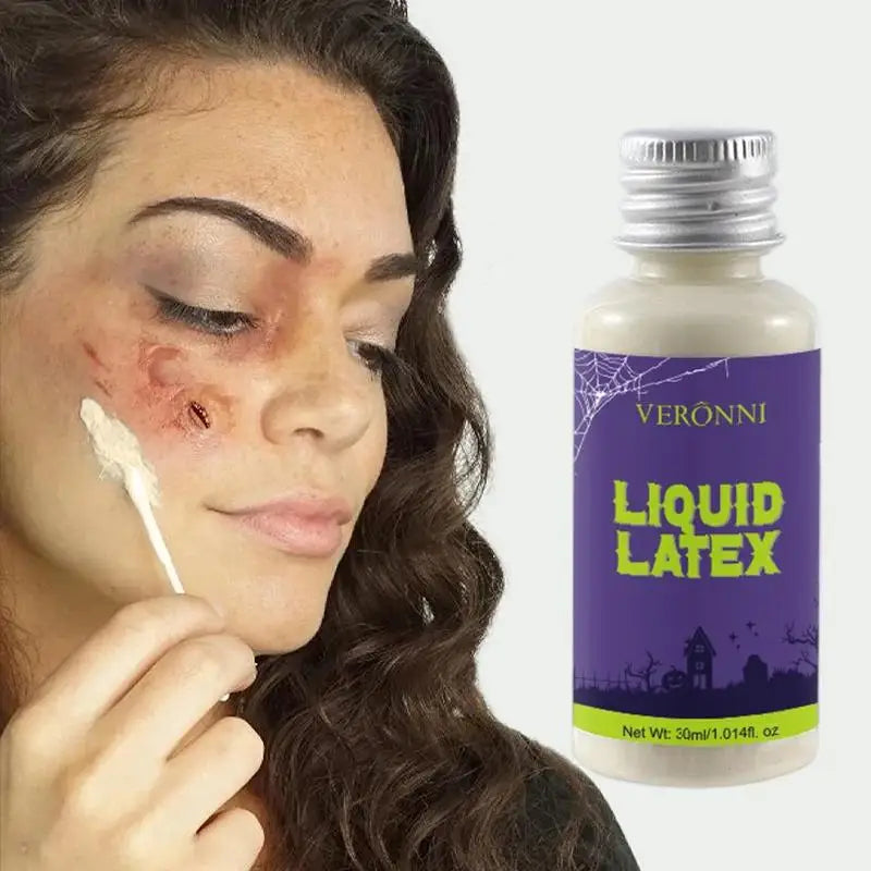 30 ml de látex líquido para maquillaje de efectos especiales, Halloween, cicatrices, heridas, prótesis, gorro para calvicie, cubrir tatuajes, uso profesional.