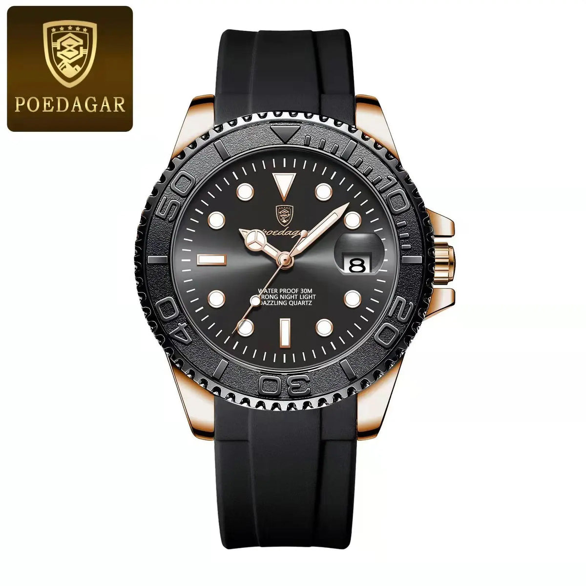Reloj de cuarzo original para hombre POEDAGAR, de acero inoxidable, con fecha, moderno, resistente al agua, luminoso y clásico.