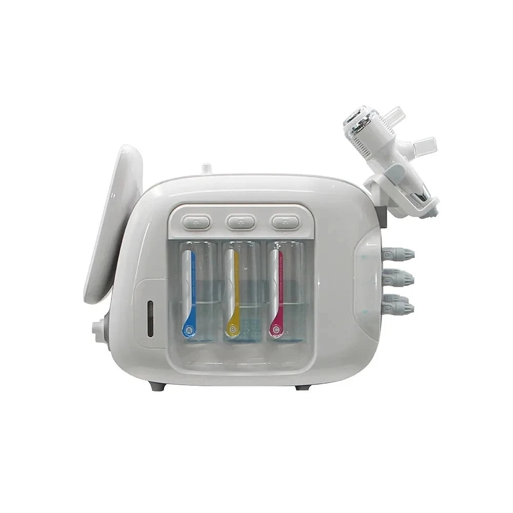 Máquina de Hidrodermoabrasión 6 en 1, Aqua Peel, Cuidado de la Piel, BIO Light RF, Limpieza Facial con Vacío, Hidrochorro de Agua y Oxígeno