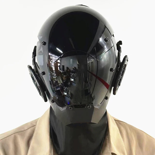 Máscara Cyber punk LED peinado trenza Halloween Navidad juego de rol casco fiesta regalo para adultos ﻿