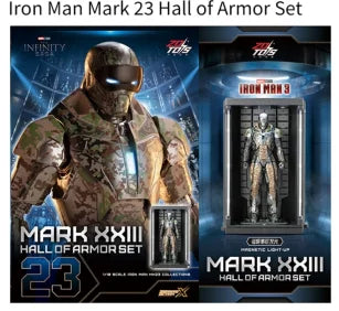 Vitrina con luz LED para hangar de Iron Man de Zd Toys, expositor para figuras de acción de Iron Man, almacenamiento de modelos coleccionables, regalo para aficionados