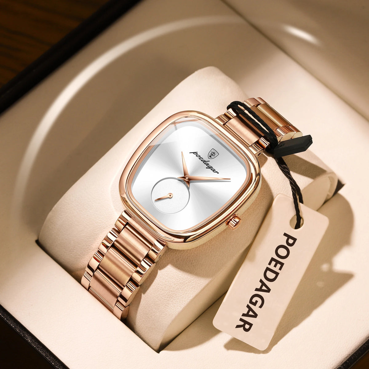 Reloj de pulsera original y exquisito para dama POEDAGAR, reloj de cuarzo resistente al agua de acero inoxidable, reloj de moda elegante para mujer