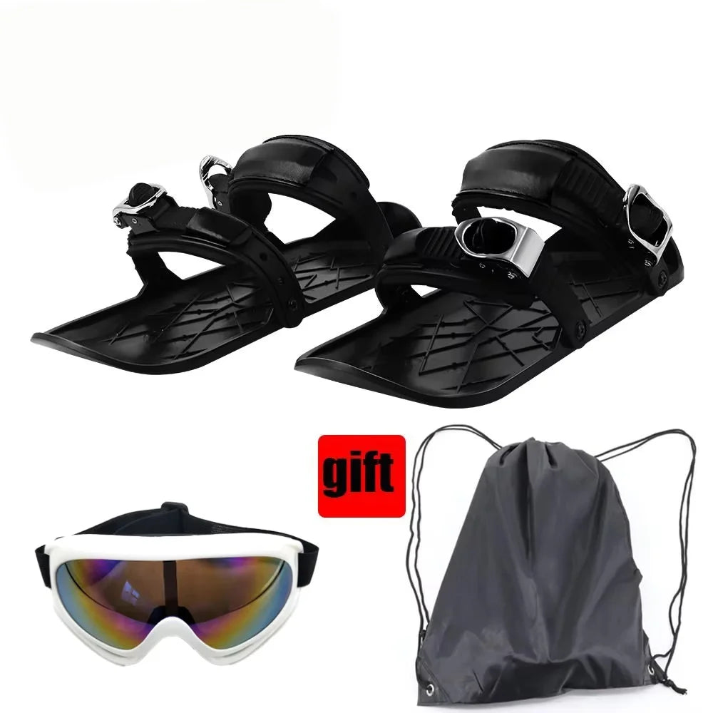 Mini Esquís Snowblades para Nieve, Esquís para Zapatos de Invierno, Snowskates Cortos, Skiboards, Esquís Portátiles y Ligeros, Zapatos de Esquí para Deportes al Aire Libre