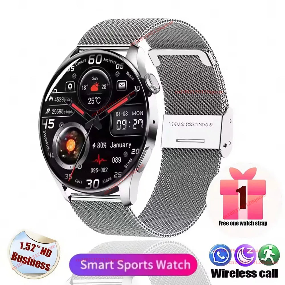 Smartwatch 2026 para hombre con pantalla AMOLED HD, trayectoria de movimiento GPS, frecuencia cardíaca, llamadas Bluetooth, resistente al agua, para Android e iOS Ht30