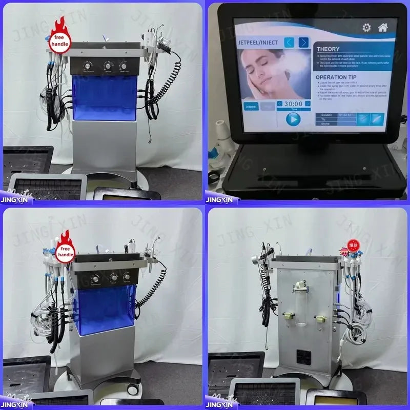 Máquina facial Hydra 12 en 1, dispositivo de cuidado de la piel con chorro de agua y oxígeno, instrumento de belleza de hidrodermoabrasión, limpieza profunda