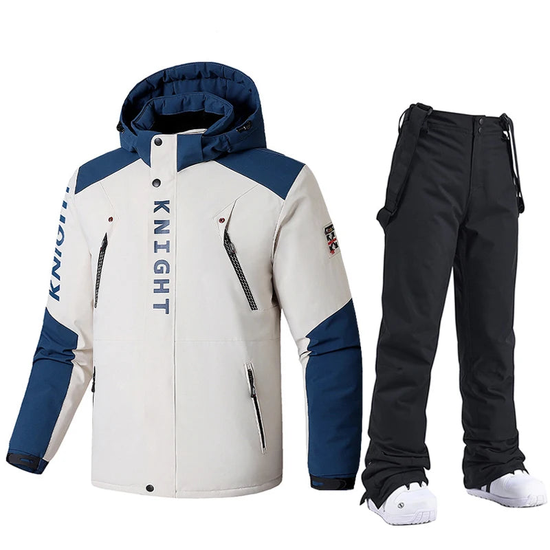 Ovearalls-chaqueta y pantalones de esquí para hombre, traje de esquí cálido a prueba de viento, pantalones de abrigo de nieve para Snowboard, deportes al aire libre, Camping, marca de invierno
