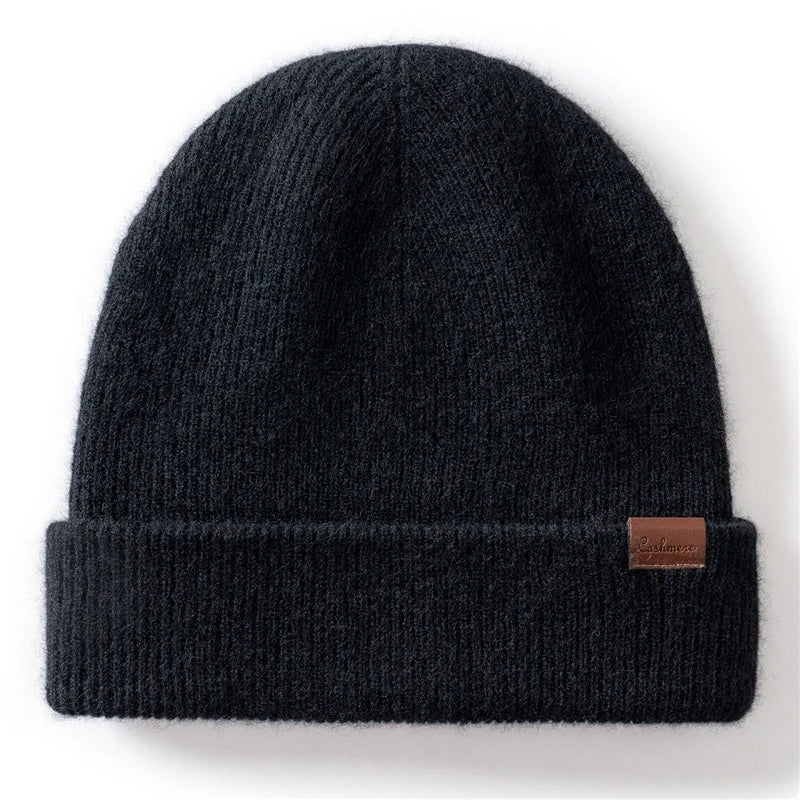 Gorros de invierno para mujeres/hombres, gorros informales para exteriores, gorros tejidos de Cachemira, gorro grueso de dos capas, gorro cálido a prueba de viento para Unisex