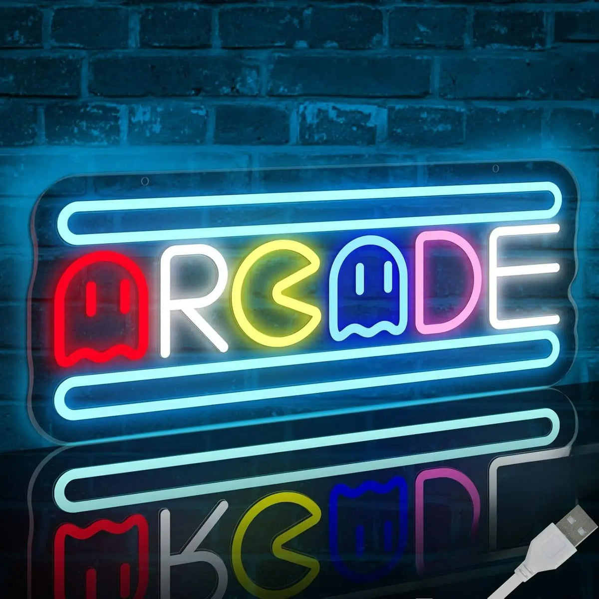 Letrero de neón para sala de juegos, decoración de pared colorida, letrero luminoso LED tipo arcade para habitación de niños, adolescentes, gamers, dormitorio, regalos de cumpleaños de PlayStation