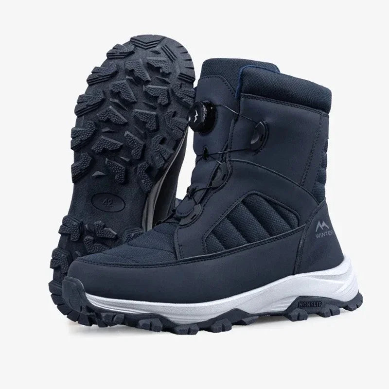 Zapatos de nieve de alta calidad para hombre, botas de esquí cálidas de felpa, botas de invierno, zapatos, botas de nieve para exteriores, zapatos de plataforma antideslizantes