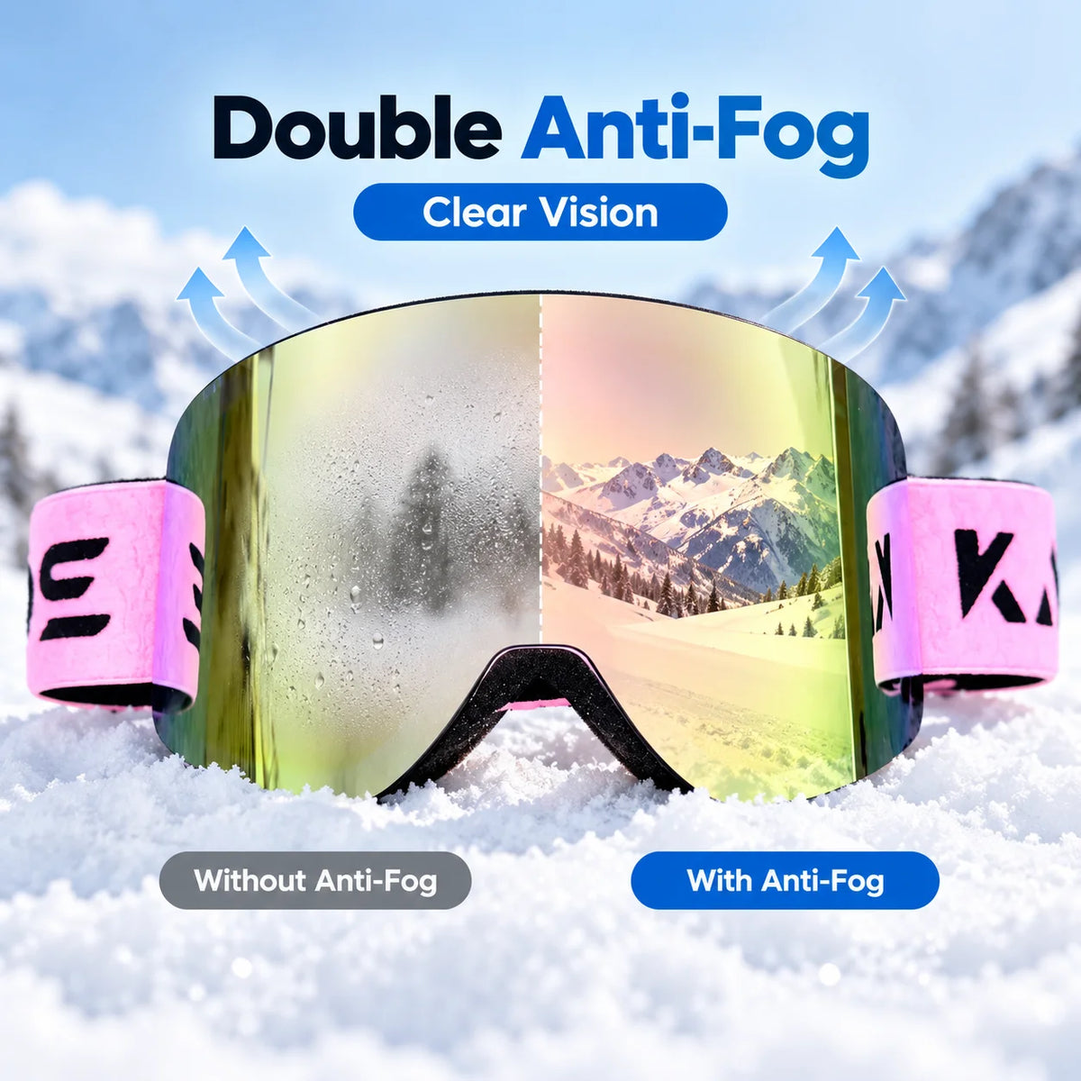 Gafas de Esquí 2026 Nuevas, Doble Capa Antivaho UV400, Gafas Deportivas de Invierno para Hombre y Mujer, Gafas para Snowboard, Moto de Nieve y Montañismo