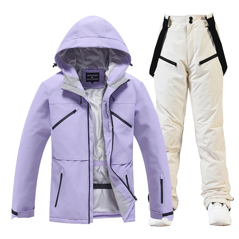 Conjunto de traje de esquí impermeable para hombre y mujer, traje de nieve, conjunto de chaqueta y pantalón de esquí, ropa de exterior, snowboard, en general