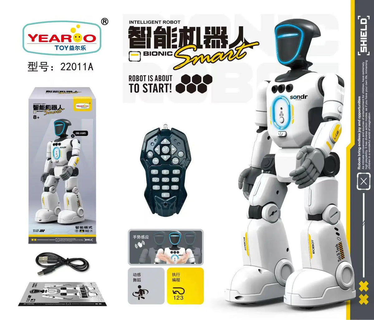 Juguete robot biónico interactivo Yearoo con control remoto por gestos, programable, con sensores de IA, funciones de canto, baile y aprendizaje temprano para niños