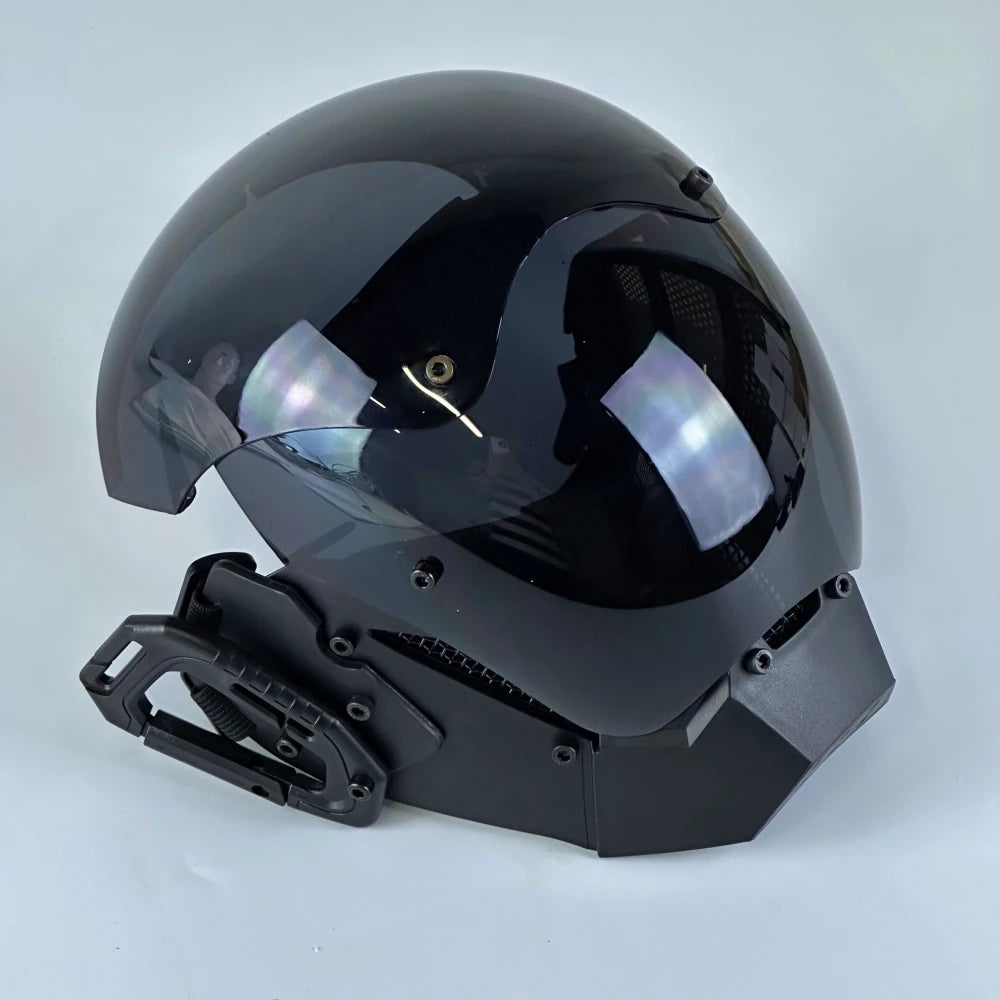 Máscara Cyberpunk para hombres, máscara LED de cuerno de buey, ropa técnica Punk futurista, Cosplay de Halloween, accesorios para fiestas y festivales de música