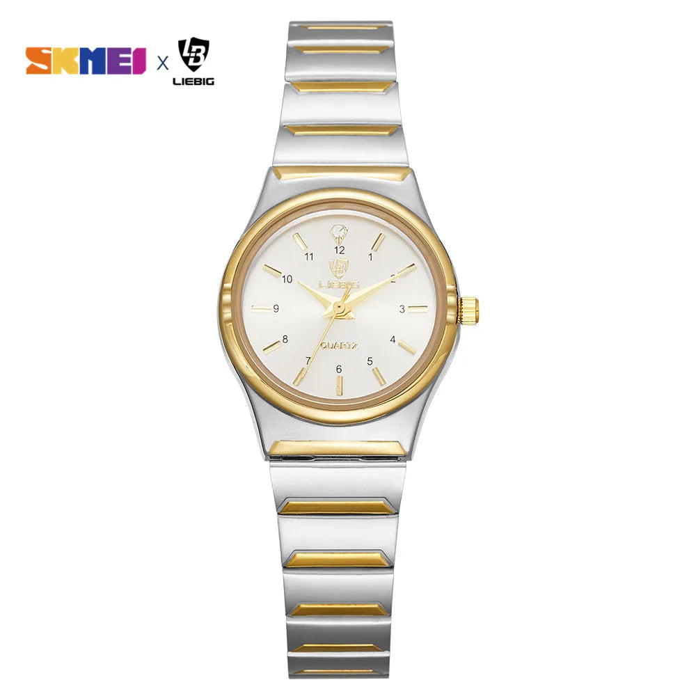 Reloj de cuarzo para mujer LIEBIG, reloj de pulsera de lujo con correa de acero inoxidable dorada, resistente al agua, reloj para dama, color dorado