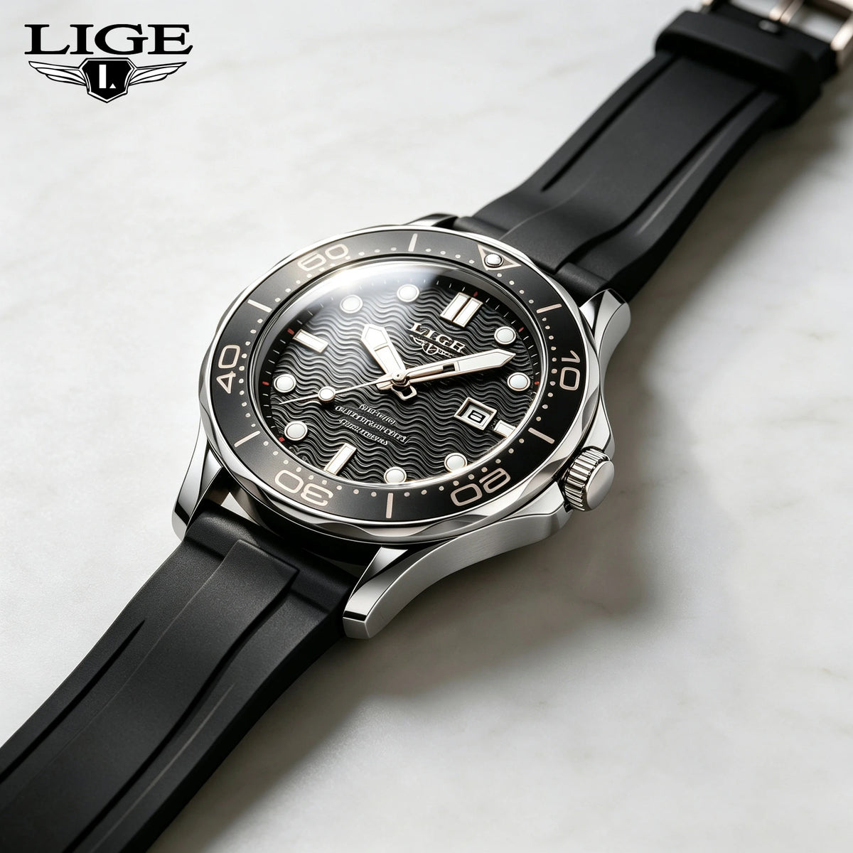 Reloj de hombre de negocios LIGE 2026, reloj de buceo de lujo de marca superior para hombre, reloj deportivo con fecha impermeable, Relogio Masculino + caja