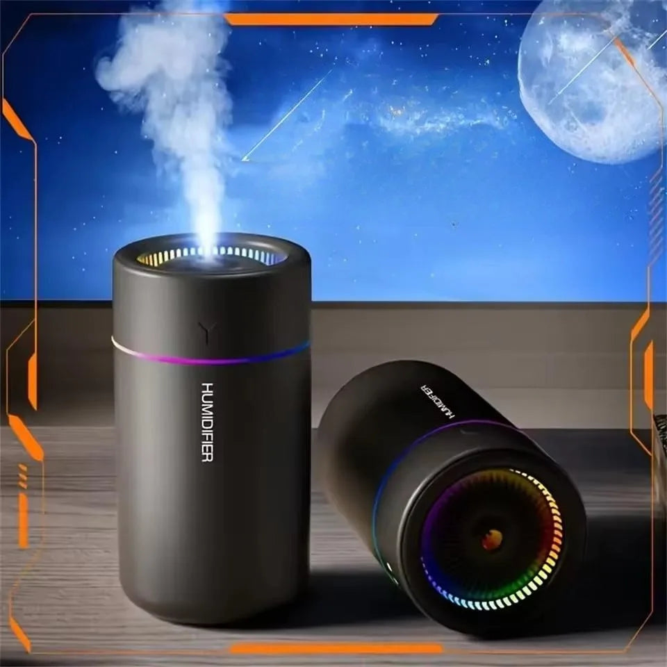 Humidificador de aire de 280ML, gran volumen de niebla, luz de ambiente colorida, difusor de aroma silencioso, aceites esenciales, aromaterapia para el hogar y el coche