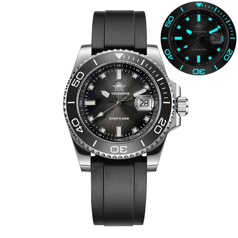 Reloj para hombre ADDIESDIVE, reloj de buceo de cuarzo en acero inoxidable, resistente al agua hasta 200M, reloj de lujo superlumínico, nuevo reloj para hombre.