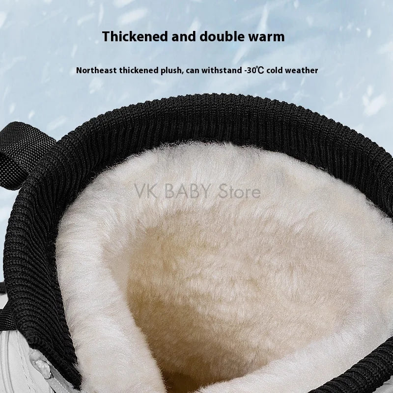 Botas de nieve Unisex para mujer, botas cálidas de felpa antideslizantes, impermeables, con cremallera, a prueba de viento, para deportes al aire libre, esquí, para hombre