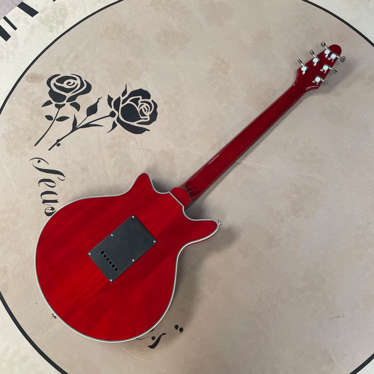 Guitarra eléctrica de 6 cuerdas guitarras rojas herrajes cromados guitarra
