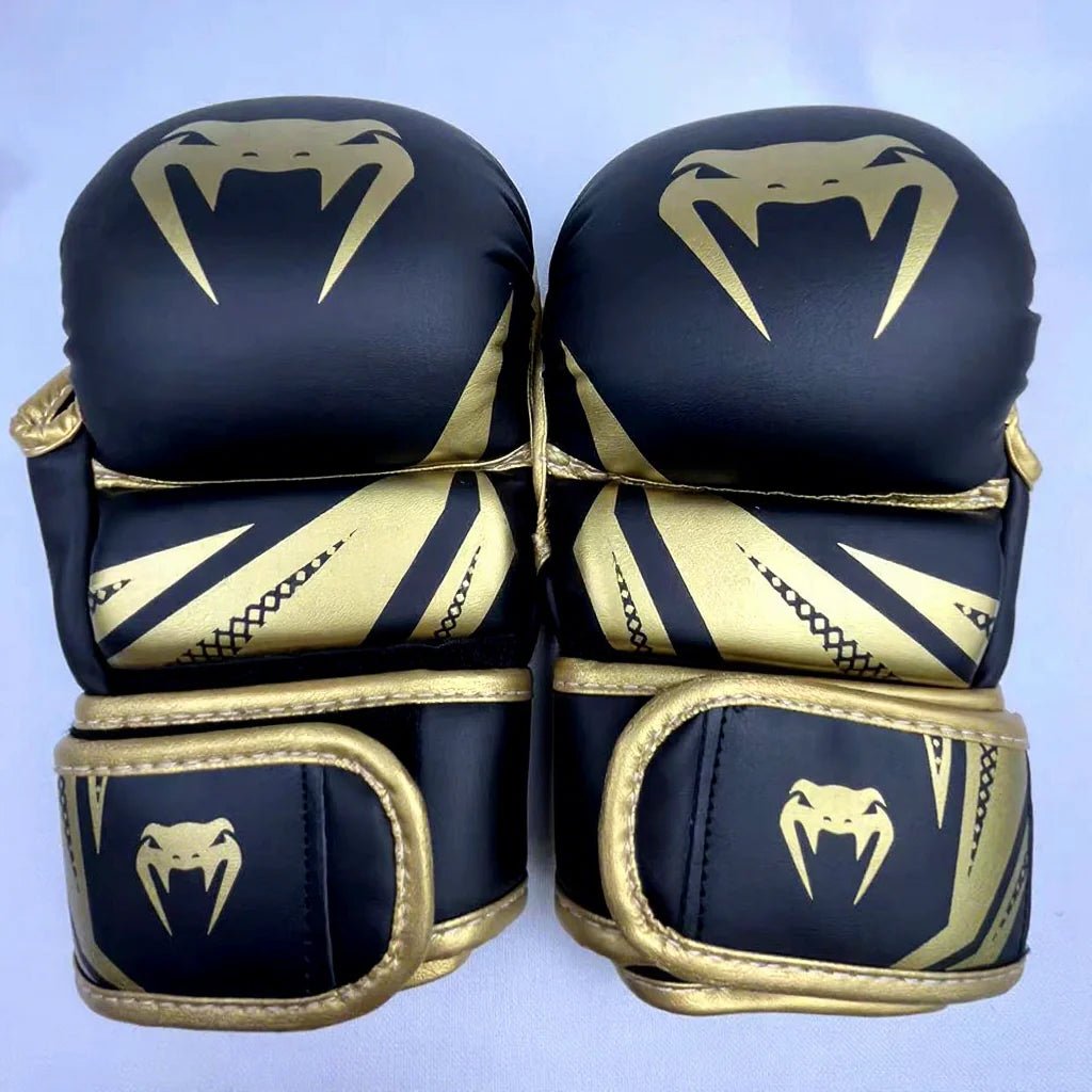 Guantes de Boxeo MMA de Medio Dedo, Engrosados, para Sanda, Combate Libre, Artes Marciales Mixtas, Entrenamiento