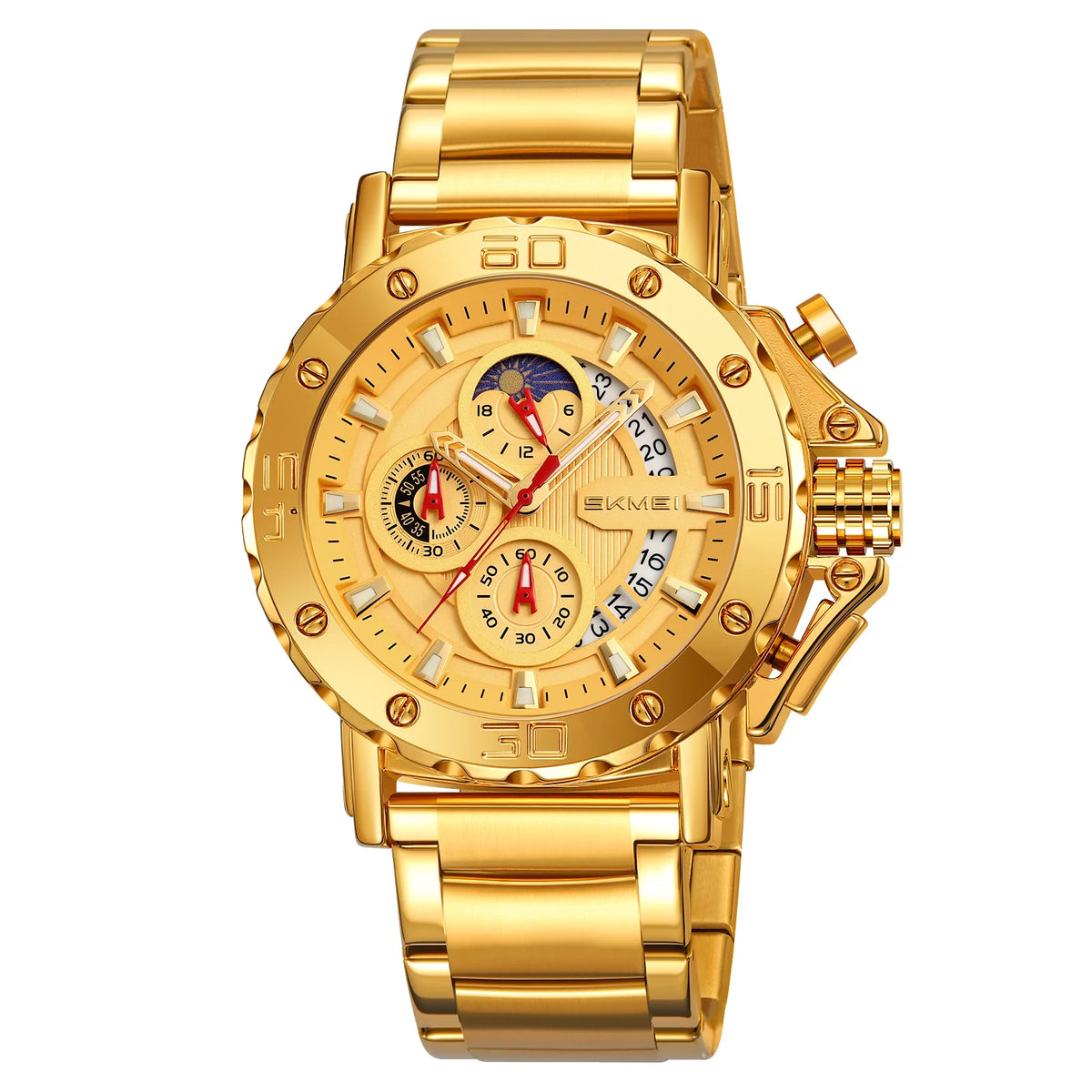 Reloj SKMEI para hombre, deportivo, lujoso, resistente al agua, con esfera grande, cuarzo, calendario, cronómetro analógico y alarma, modelo West Coast 9344