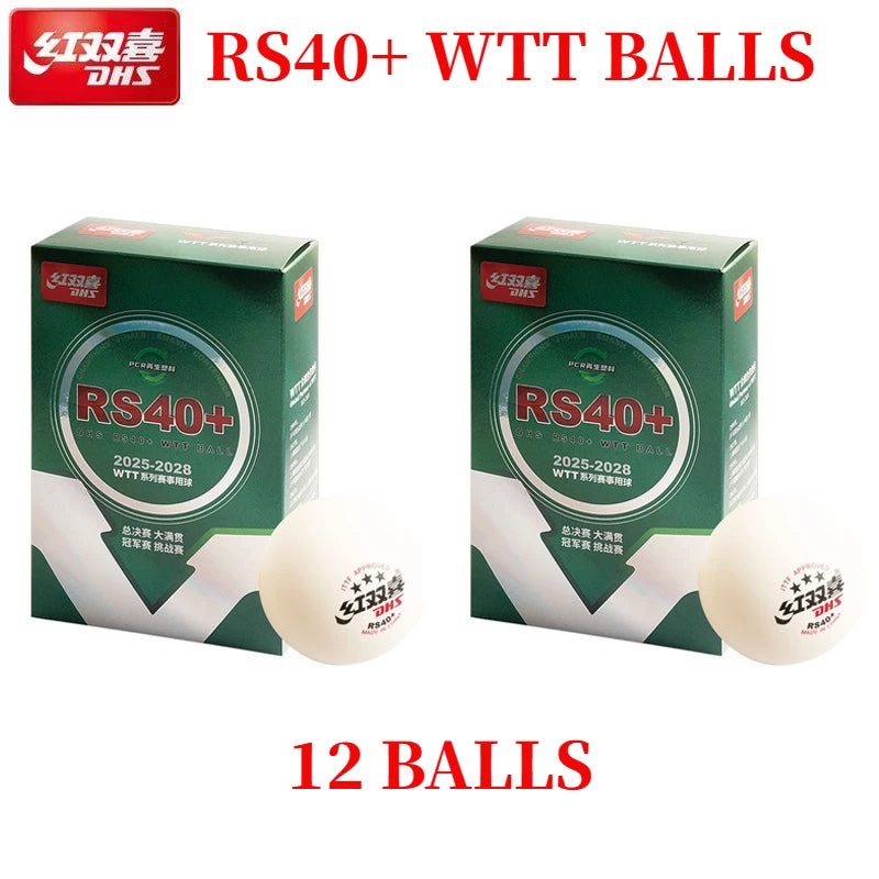 Pelotas de Tenis de Mesa DHS Originales, 6/10 Piezas/Caja, Nuevo Material RS40+, Pelota de Ping Pong 2025WTT, Pelotas de Tenis de Mesa de Competición, Pelotas DHS