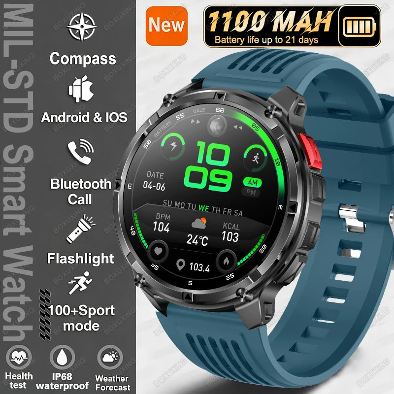 2026 Nuevo T-Rex 3 Ultra Reloj Inteligente 1100mAh, 5ATM Resistente al Agua, Deportes al Aire Libre, GPS, Monitor de Frecuencia Cardíaca, Brújula, Llamadas Bluetooth, Smartwatch