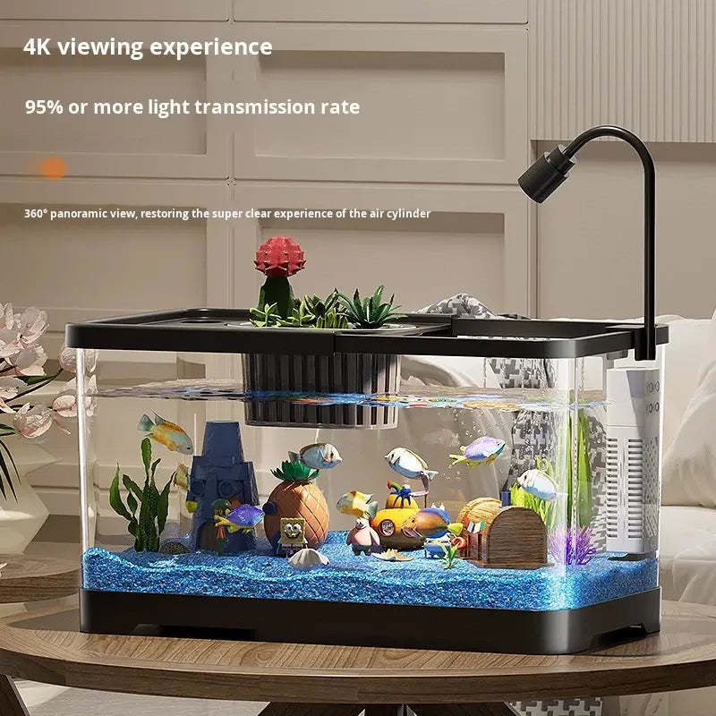 Eco-friendly 10L Plastic Living Room Desktop Small Goldfish Tank Home Landscape Betta Fish Tank