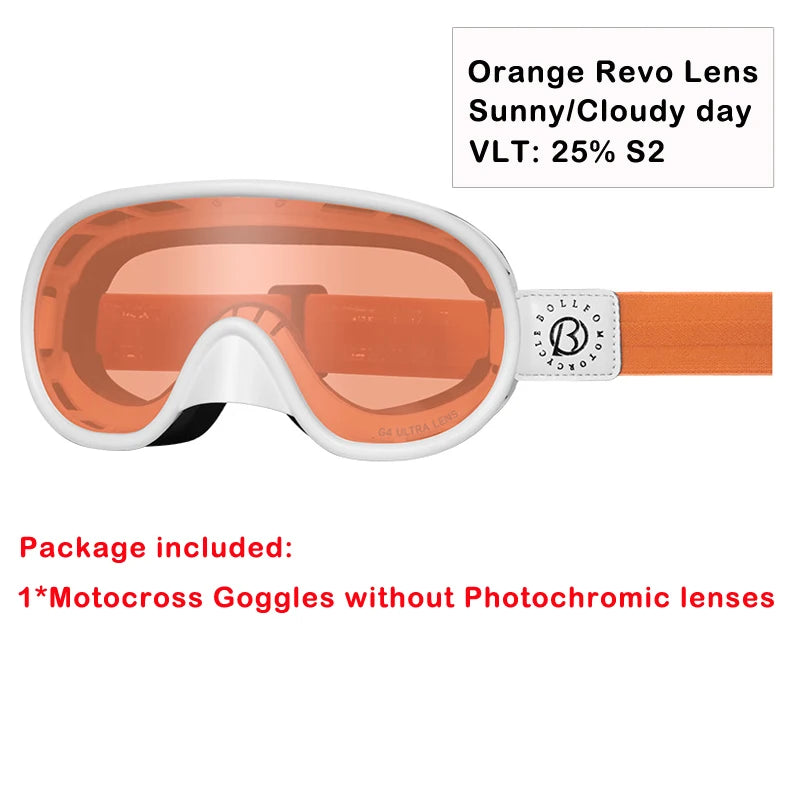 BOLLFO-gafas fotocromáticas Vintage para motocicleta, equipo de equitación para Motocross, UV400, antiniebla, para esquí, moto de nieve y Snowboard