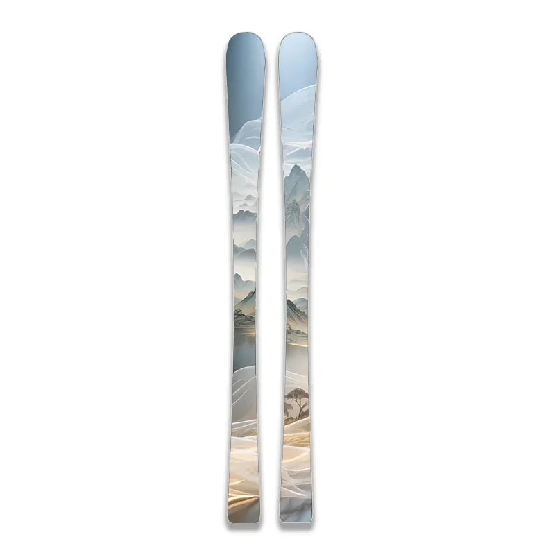 Esquís alpinos OEM/ODM personalizados para adultos, ideales para esquí de montaña en invierno, con adaptabilidad a todo tipo de terreno y diseño profesional.