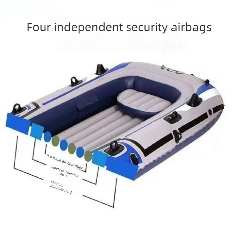 Bote Inflable Resistente para Pesca, Kayak de PVC Reforzado, Dinghy para Exteriores, Bote para Natación y Pesca con Cebo