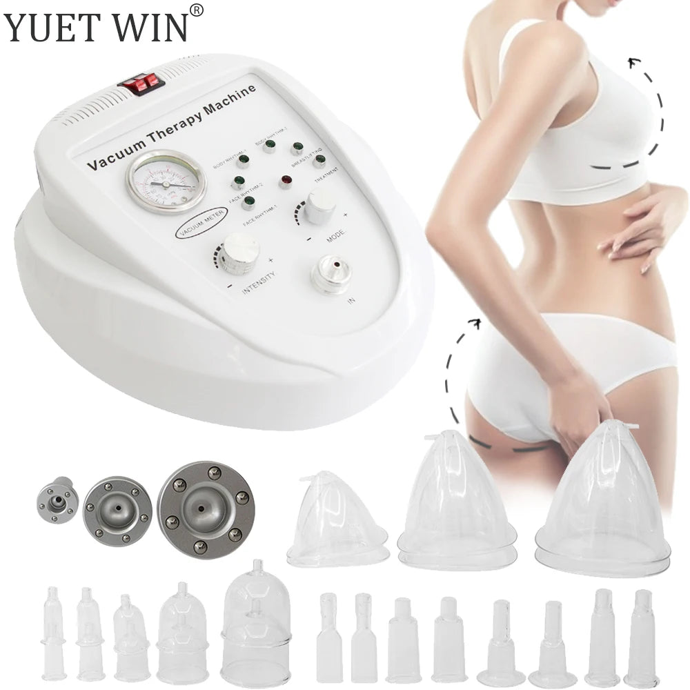 Máquina de terapia de masaje al vacío, bomba de agrandamiento, levantamiento de senos, moldeador de cuerpo, taza de masaje, equipo de belleza reafirmante y levantador