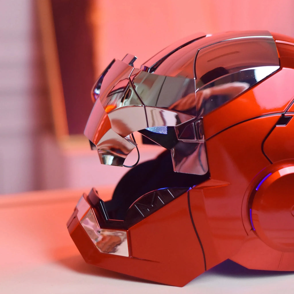 Nuevo AutoKing 1/1 Mk5 casco de Iron Man Cosplay ojos de Control de voz con modelo de luz juguetes para adultos eléctrico usable regalo de Navidad