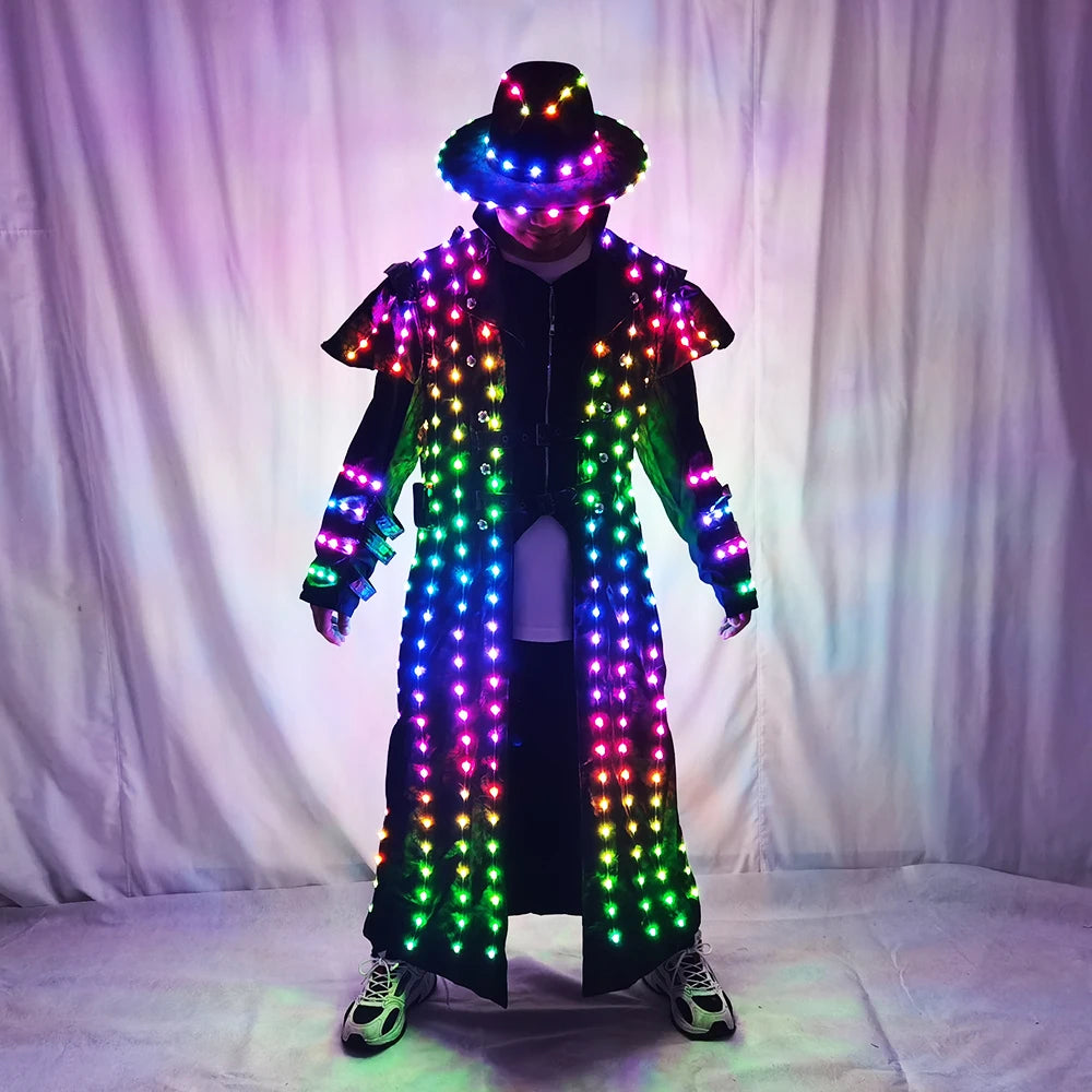 Traje de Robot LED para Escenario, Chaqueta de Bailarín, Disfraz de Cosplay para Fiesta Nocturna, Baile Masculino