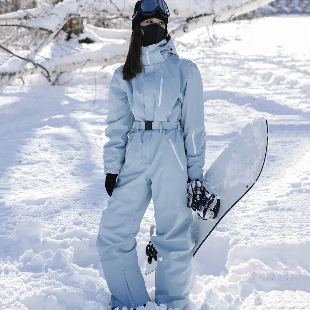 2025 Suites de esquí de invierno para mujer, chándal de esquí cálido para exteriores, trajes de Snowboard a prueba de viento, ropa para parejas, monos de nieve impermeables